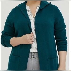 Torrid Open Front Hooded Cardigan Sweater